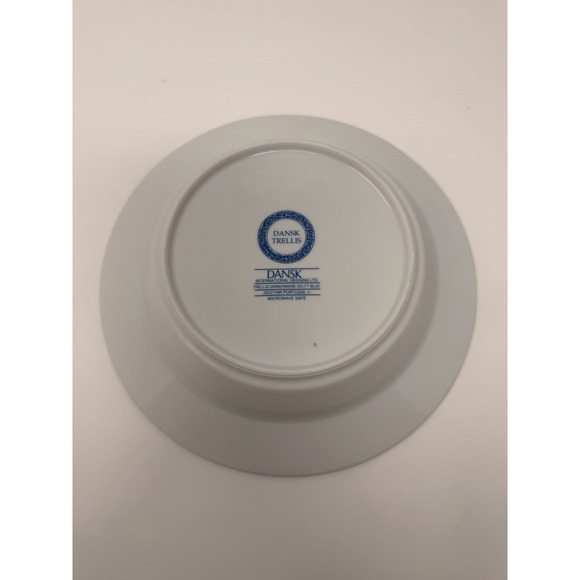 Dansk Trellis Delft Blue Rim Soup Bowl 8.75" Portugal VTG - Picture 12 of 16